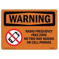 Signmission Safety Sign, OSHA WARNING, 7" Height, 10" Width, Aluminum, Radio Frequency Free Zone No, Landscape OS-WS-A-710-L-12367
